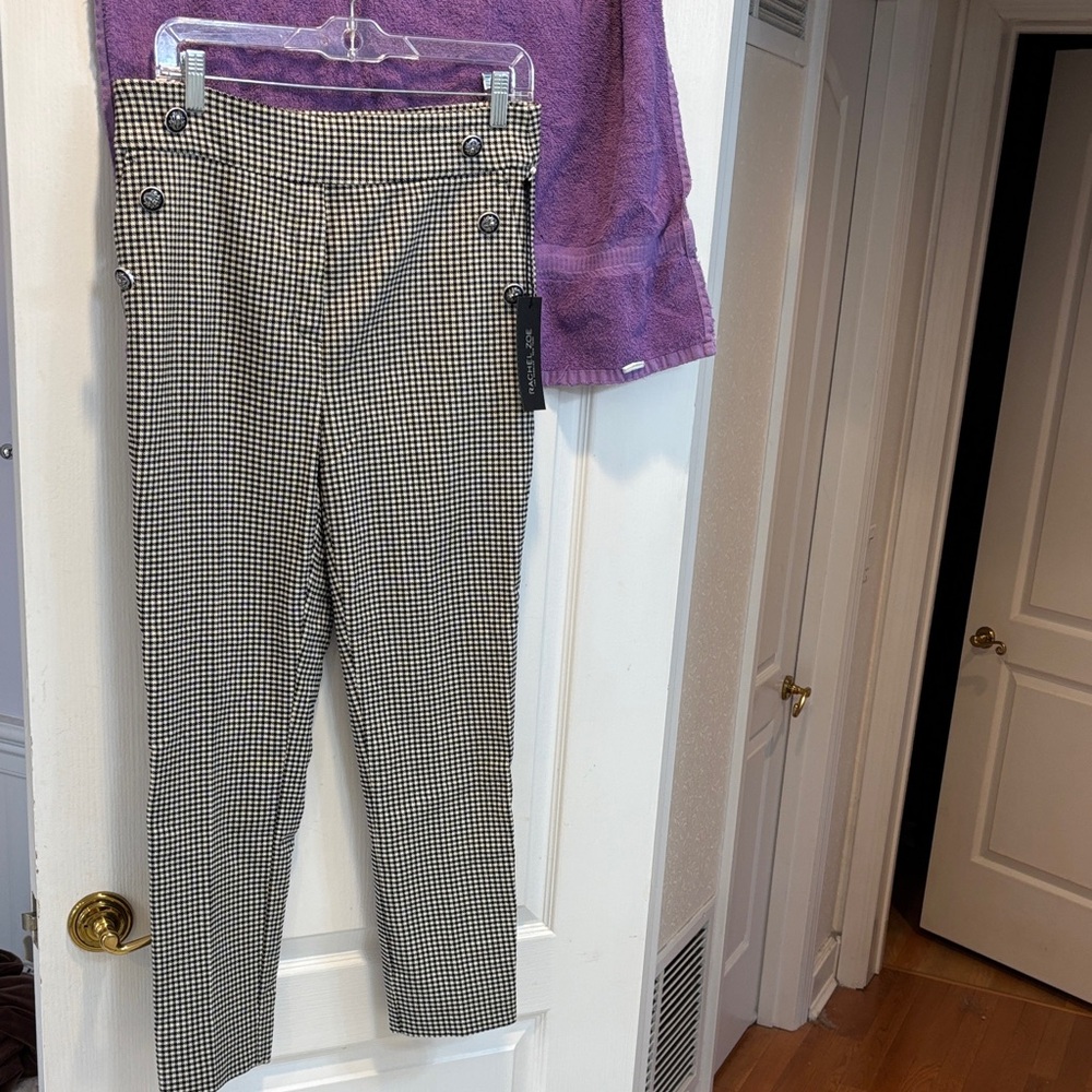 NWT Rachel Zoe Black and White Houndstooth Pants